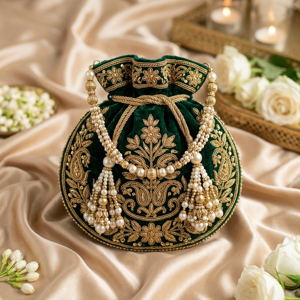 Embellished Velvet Potlis