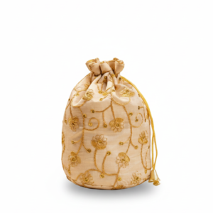 Beige Silk Potli Bag